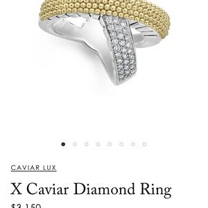 LAGOS Gold and Silver Crossover Ring with Diamond Pavé